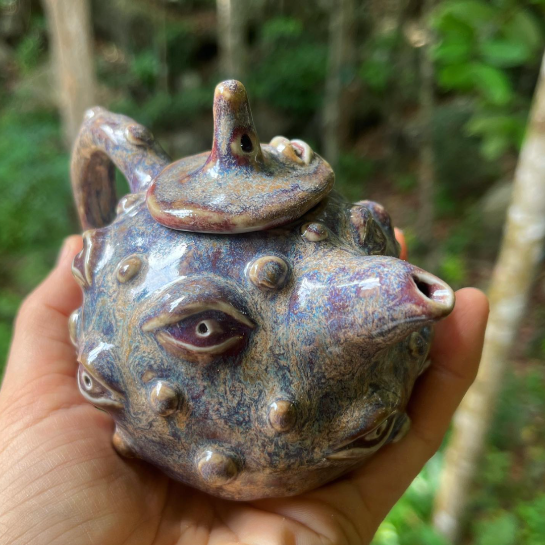 "Forest is looking at you" Hand Built Ceramic Teapot