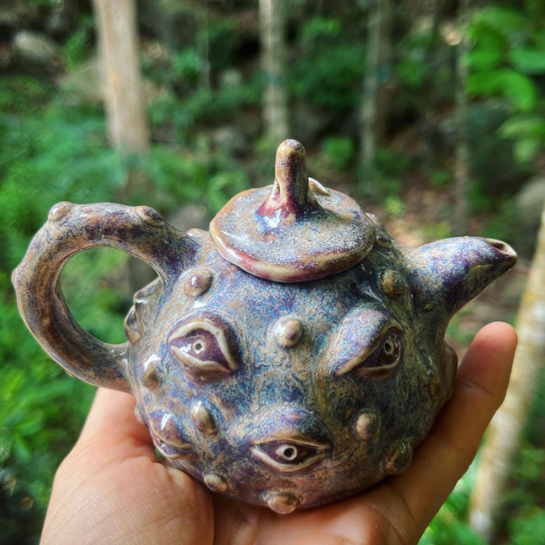 "Forest is looking at you" Hand Built Ceramic Teapot