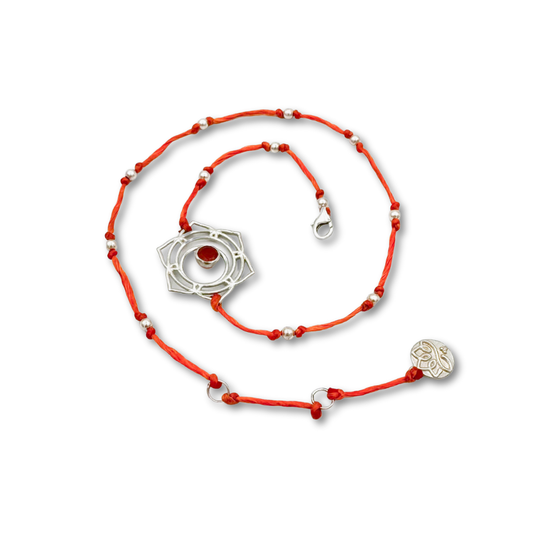 2. SVADHISTHANA — Sacral Chakra: Silver Bracelet with Carnelian