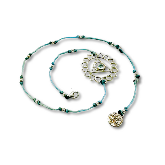 5. VISHUDDHA — Throat Chakra: Silver Bracelet with Blue Topaz
