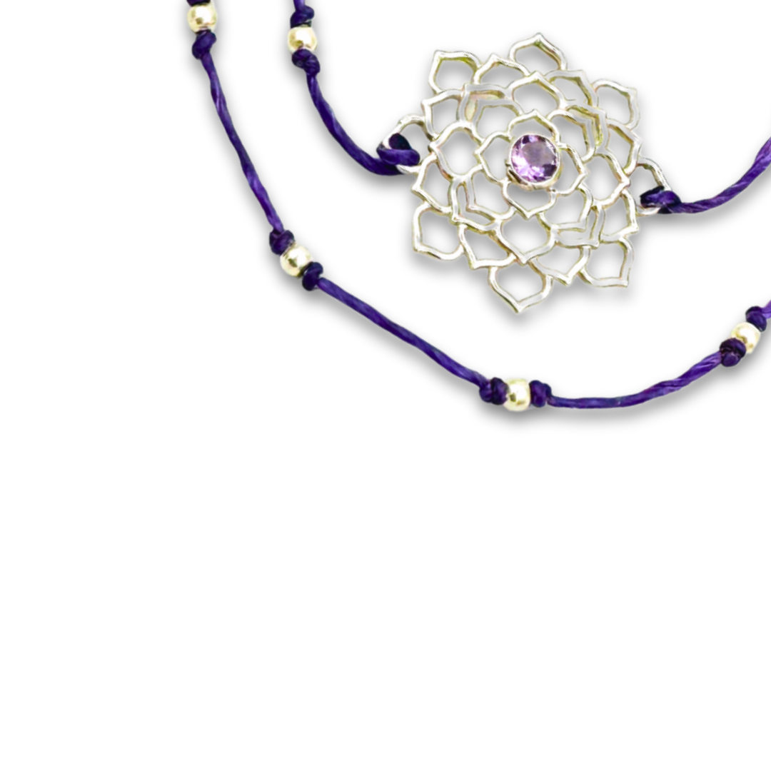 7. SAHASRARA — Crown Chakra: Silver Bracelet with Amethyst